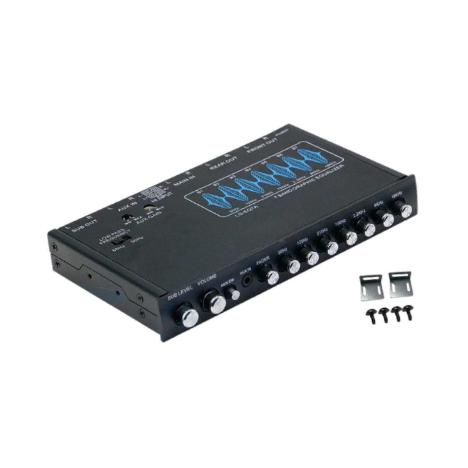 Magideal - Ecualizador De Audio Para Automóvil De 7 Bandas, Ecualizador Para Automóvil, Fácil Instalación, Dv Ajustable Con Frecuencia, 12 V, Reducción De Ruido