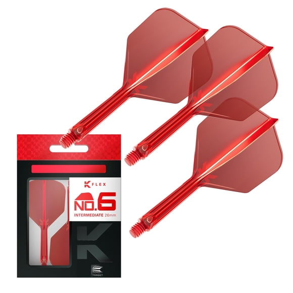 Alas y eje integrados para dardos Target Darts No.6 Rojo - Pack de 3