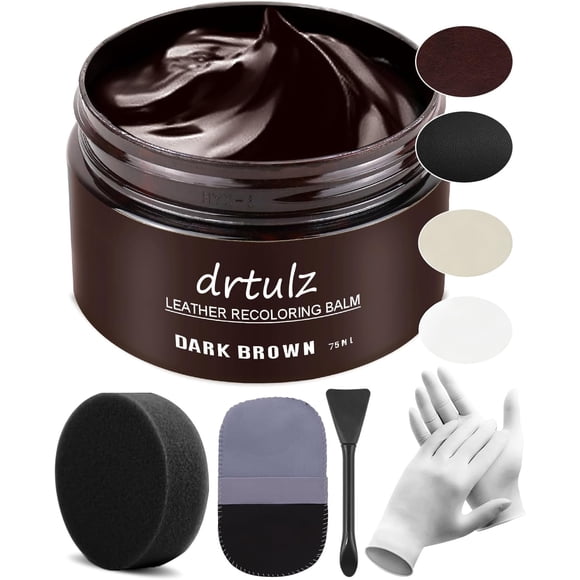 Kit de reparación de bálsamo recolorante de cuero marrón oscuro para muebles