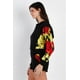 thumbnail image 5 of Conjunto de Top con Capucha y Shorts con Estampado Floral en Rojo y Lima con Efecto Satén Negro y Negro/flor M, 5 of 5