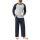 thumbnail image 5 of INSPIRE CHIC Conjunto de Pijama de 2 Piezas para Hombre con Camiseta de Manga Raglán y Pantalones de Estar 2XL Azul Marino, 5 of 6