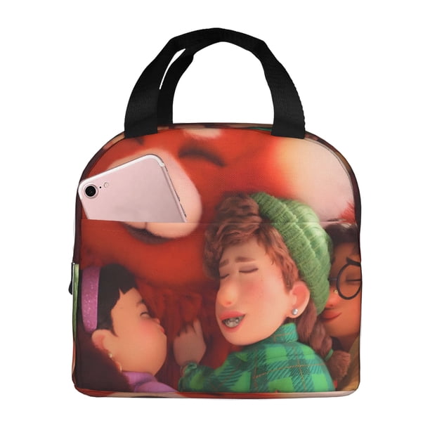 Red Bolsa Térmica Portátil con Forro de Aluminio Grueso, Bolsa Térmica Impermeable y Hermética para Trabajo, Escuela y Picnic, Nevera Portátil para Entrega de Comida para Adultos y Niños 22*20*13cm