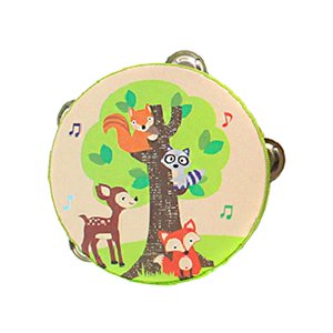 Bothyi - Pandereta De Mano De Madera, Juguete Educativo Con Campanas De Mano Para Juegos De Baile, Juguetes Ktv De 15 Cm, Zorro