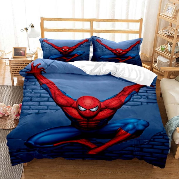 x2269 Bed SheetsSpider-Man Pattern Quilt Cover Pillowcase Two or Three Piece Multi Size Duvet Cover Bedding Sets Christmas Gift 3-Piece Bedding Set (1 Duvet Cover + 2 Pillow Shams) nj2269