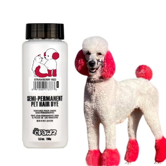 Tinte de pelo para mascotas OPAWZ semipermanente rojo fresa para perros y gatos