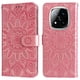 thumbnail image 1 of Funda tipo cartera FOXDOCK para Xiaomi Poco X7 5G , diseño girasol en relieve, cuero PU, cierre magnético, soporte y tarjetero, 1 of 5