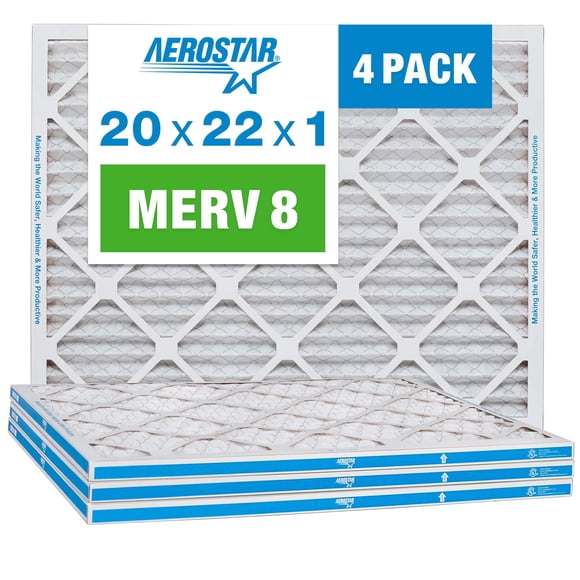 Filtro de aire Aerostar MERV 8, 20 x 22 x 1 (50 x 55 x 2 cm), paquete de 4