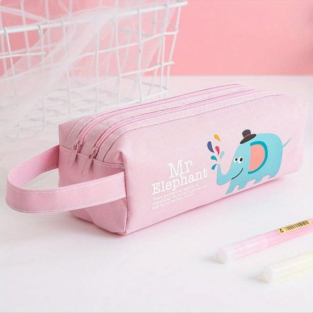 Get Ready for Blast Off with Our Space Astronaut Portable Pencil Case - Double-Layered, Large Capacity, and Adorably Cute Cartoon Animal Design - Perfect for School Supplies Storage and Gift Giving!