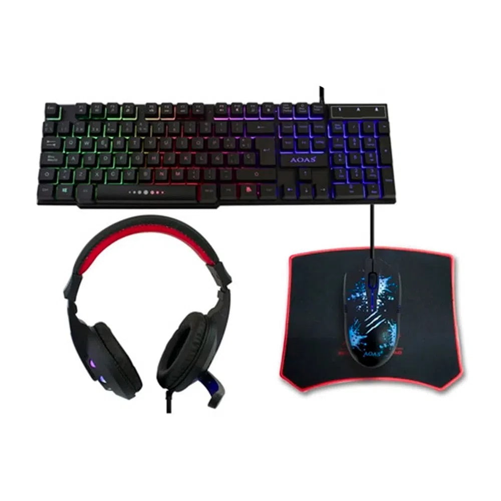 Genérico - Juego De Teclado 4 En 1 Con Retroiluminación Para Gaming Set 4 En 1