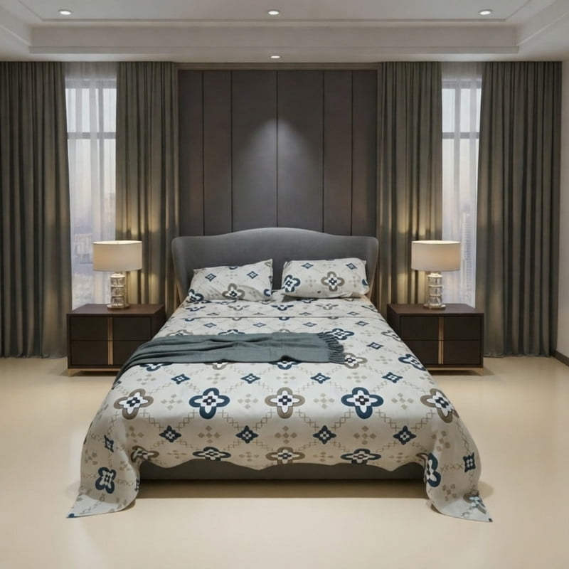 Genérico - Juego De Sabanas 100% Algodón King + 1 Funda Para Almohada 50x70cm