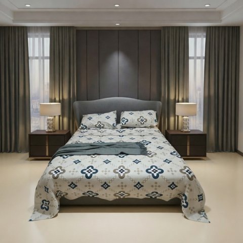 Genérico - Juego De Sabanas 100% Algodón Super King + 1 Funda Para Almohada 50X70Cm