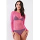 thumbnail image 1 of Body Sexy de Malla Fina Transparente con Cuello Redondo y Manga Larga, 1 of 9