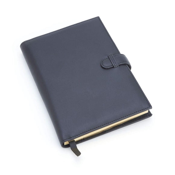 Agenda ejecutiva unisex de cuero negra ROYCE New York