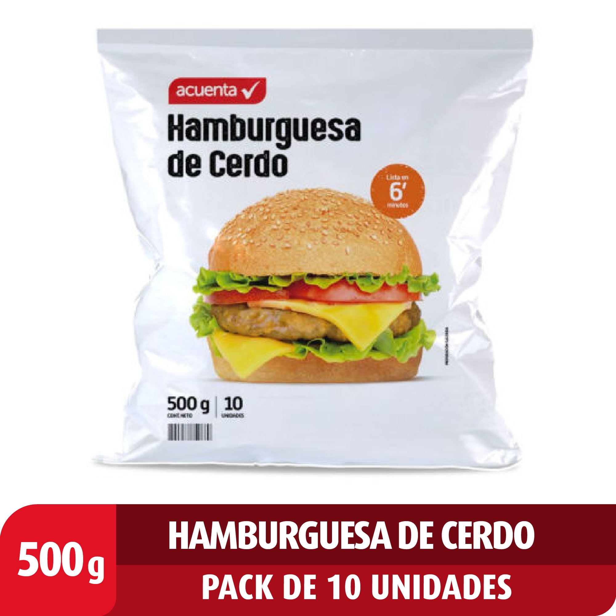 Pack Hamburguesa De Cerdo 500 g Acuenta