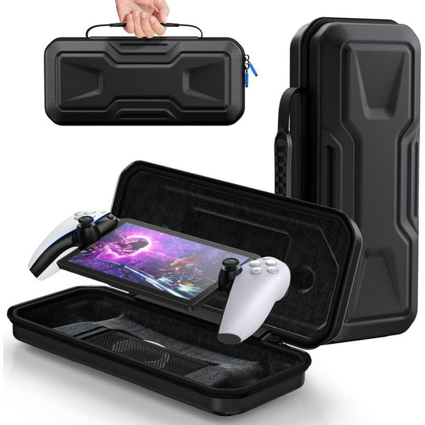 Funda de transporte para PlayStation Portal, carcasa rígida protectora portátil de viaje bolsa de transporte completa funda protectora accesorios para PlayStation Portal Remote Player-Negro