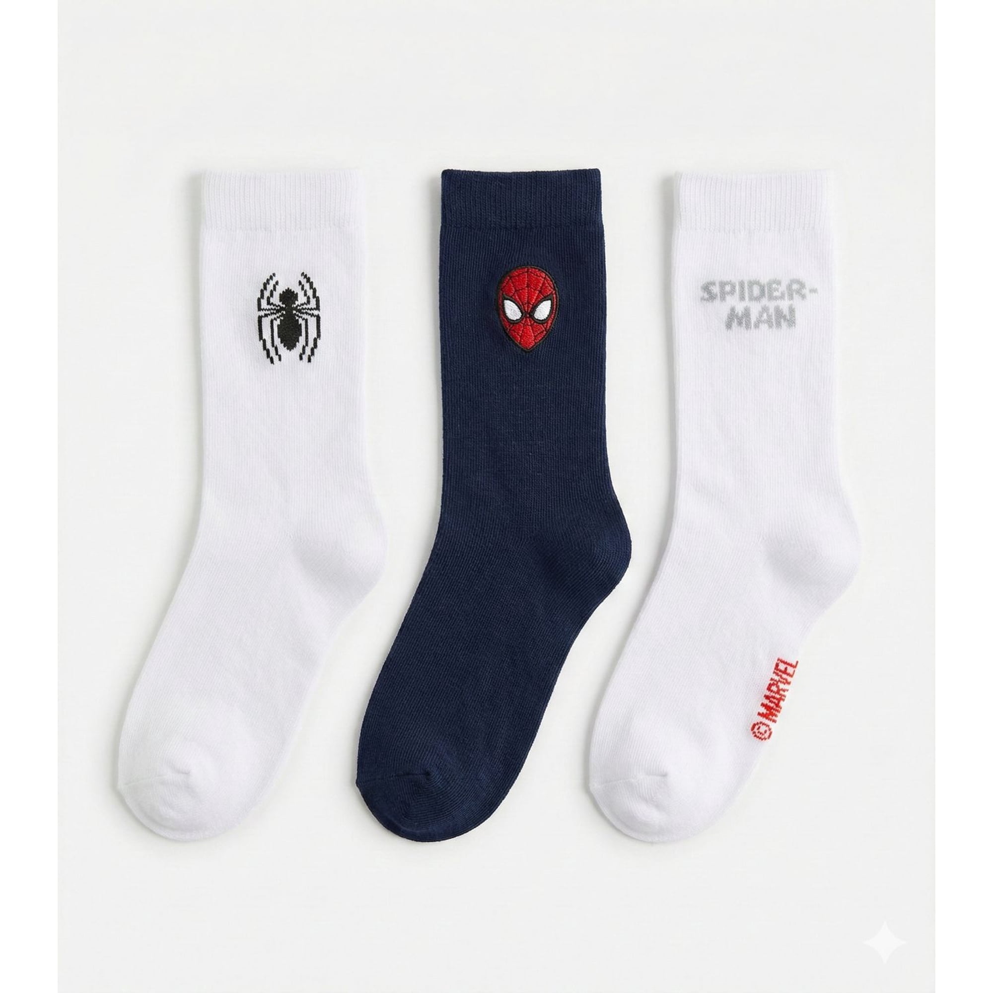 Tripack Calcetines Escolares Niño Spiderman Blanco Marvel