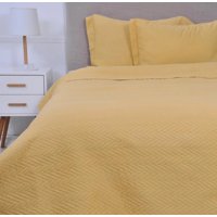 Mashini - Quilt Cordoba Lisa 2 Plaza Mostaza