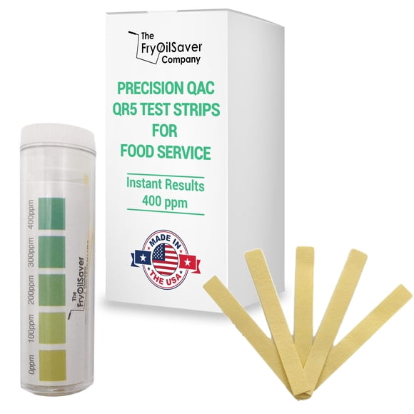 Tiras reactivas desinfectantes FryoilSaver Co Quat QAC QR5 0-500 ppm, paquete de 100