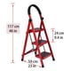 thumbnail image 2 of Escalera Plegable 3 Peldaños Aluminio Antideslizante 130 kg Rojo, 2 of 4