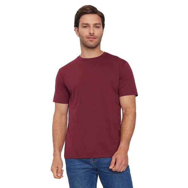 Polera Hombre Burdeo Slub Corona