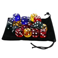 Magideal - Dados De 6 Caras De 16 Mm (Azul, Rojo, Negro, Amarillo) Dados De Punto De Esquina Redondeada D6 Para Favores De Fiestas De Aprendizaje De Matemáticas,