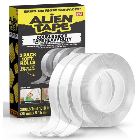Bell+Howell - Cinta Adhesiva De Doble Cara Alien Tape, Resistente, 30 Pies/10 M