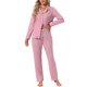 thumbnail image 1 of INSPIRE CHIC Conjunto de Pijamas para Mujer de Manga Larga con Botones, Cuello con Muesca, Ropa de Estar y Pantalones con Cordón y Bolsillos, Talla Mediana, Rosa, 1 of 6