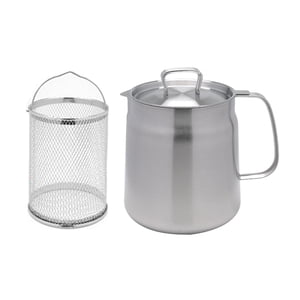 Bothyi - Contenedor De Grasa De Tocino, Filtro De Aceite De Acero Inoxidable, Colador De Aceite Doméstico, Olla De 2,0 L Con Cesta