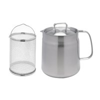 Bothyi - Contenedor De Grasa De Tocino, Filtro De Aceite De Acero Inoxidable, Colador De Aceite Doméstico, Olla De 2,0 L Con Cesta