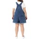 thumbnail image 3 of Agnes Orinda Peto Corto de Mezclilla Talla Grande para Mujeres Escuela Universidad Tirantes Ajustables Dobladillo Enrollado 5 Bolsillos Mono Vaquero Peto Corto 4X Gris Azul, 3 of 6