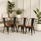 thumbnail image 2 of Pack de 4 sillas Tolix con asiento de Madera Oscura Walnut - Negras, 2 of 7