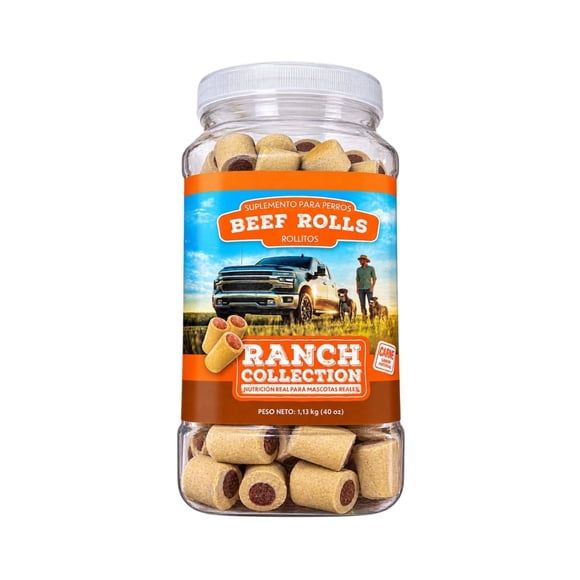Snack Para Perros Ranch Collection Beef Rolls Pote 1.13 Kg.