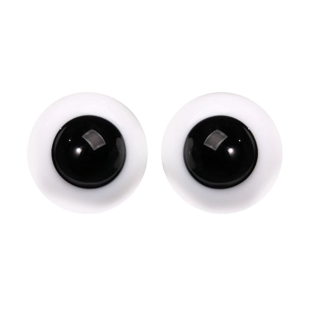 2 Piezas de Ojos de Muñeca de Cristal, Ojos Móviles (6 Mm) para Manualidades, Globo Ocular Artístico para Escultura, Animales de Peluche, Accesorios D , negro EstiloB-Negro
