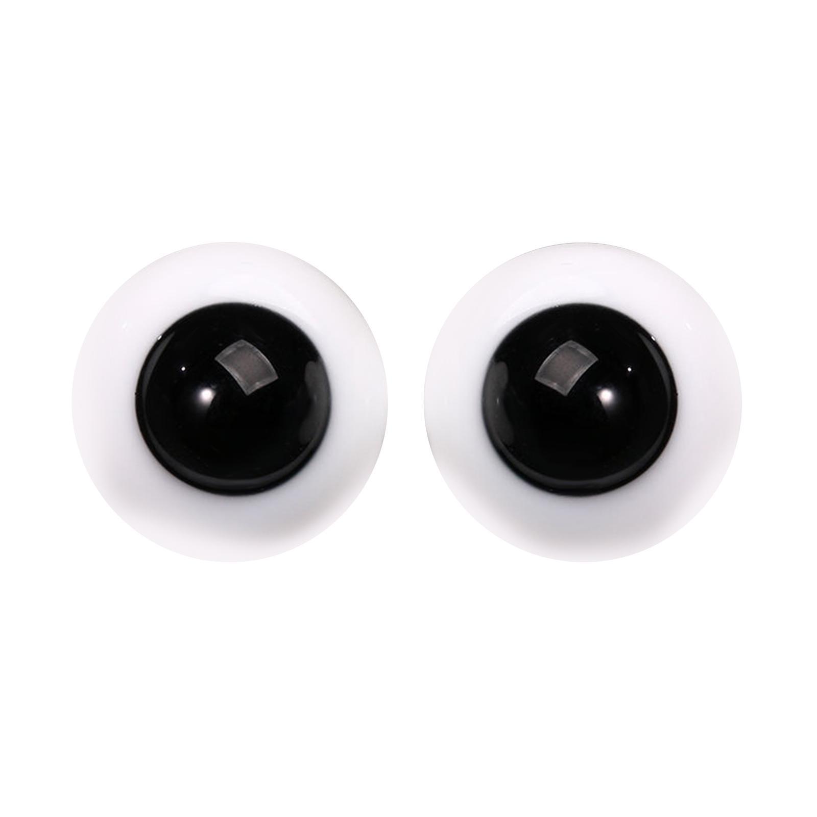 Magideal - 2 Piezas De Ojos De Muñeca De Cristal, Ojos Móviles (6 Mm) Para Manualidades, Globo Ocular Artístico Para Escultura, Animales De Peluche, Accesorios D , Negro Estilob-Negro