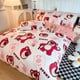 thumbnail image 1 of new cute strawberry bear soft home textile 100% polyester bed cover3D digital printing children's bedroom decoration gift Bed Sheets, 1 of 5
