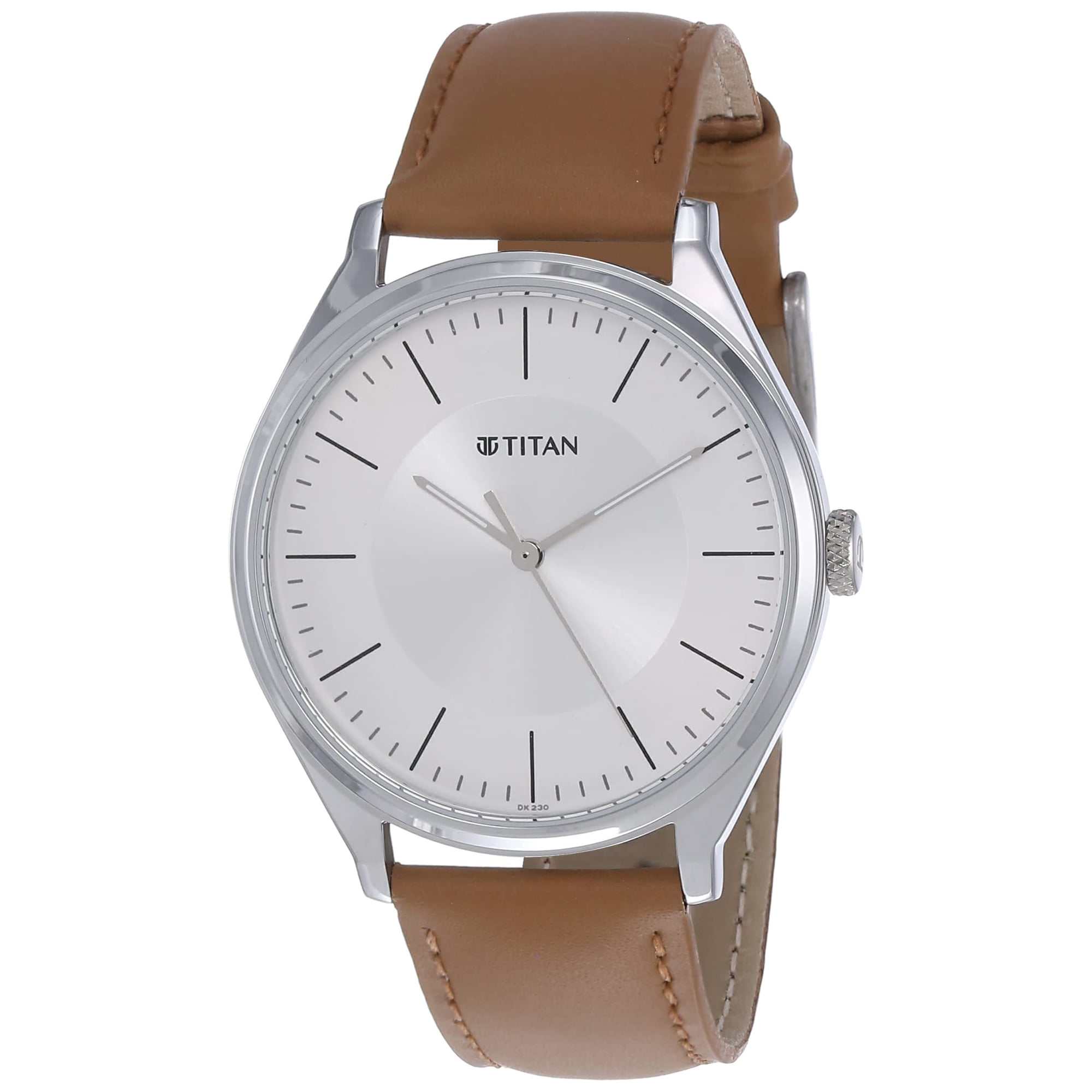 Reloj Titan Neo Economy Analógico Con Esfera Azul Y Correa Marrón
