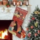 thumbnail image 1 of La Nueva Escuela del Emperador Tema: Calcetines de Navidad, fino lino blanco para colgar en escaleras y chimenea, decoración navideña para el hogar, regalo de Navidad.54cm×38cm, 1 of 5