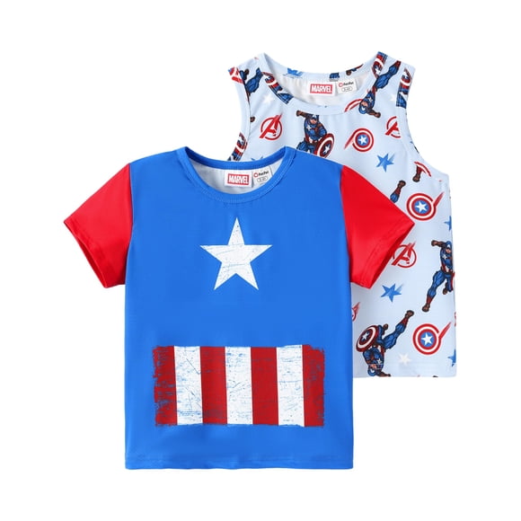 Conjunto de camiseta y camiseta Disney Marvel Captain America Boys
