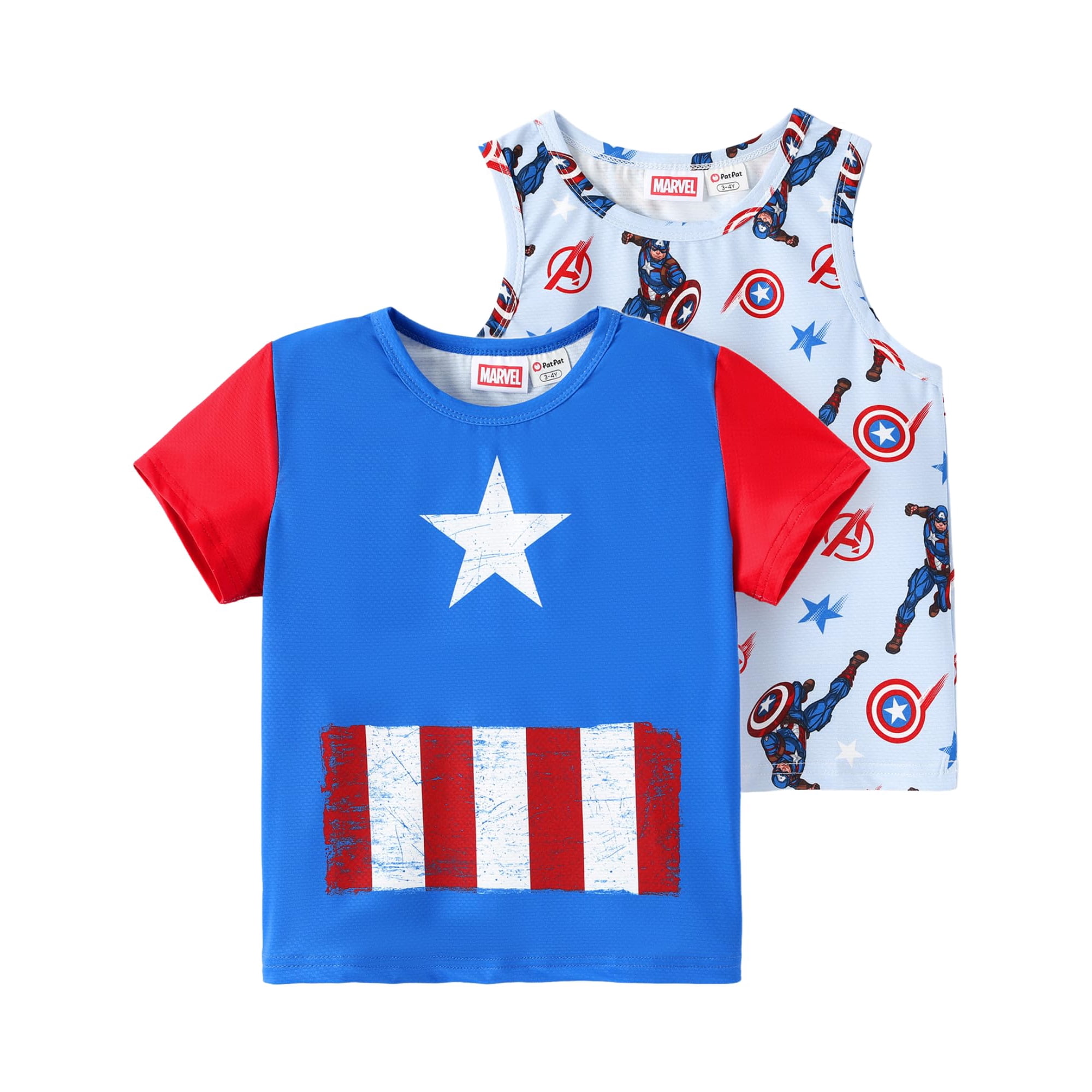 Conjunto De Camiseta Y Camiseta Disney Marvel Captain America Boys