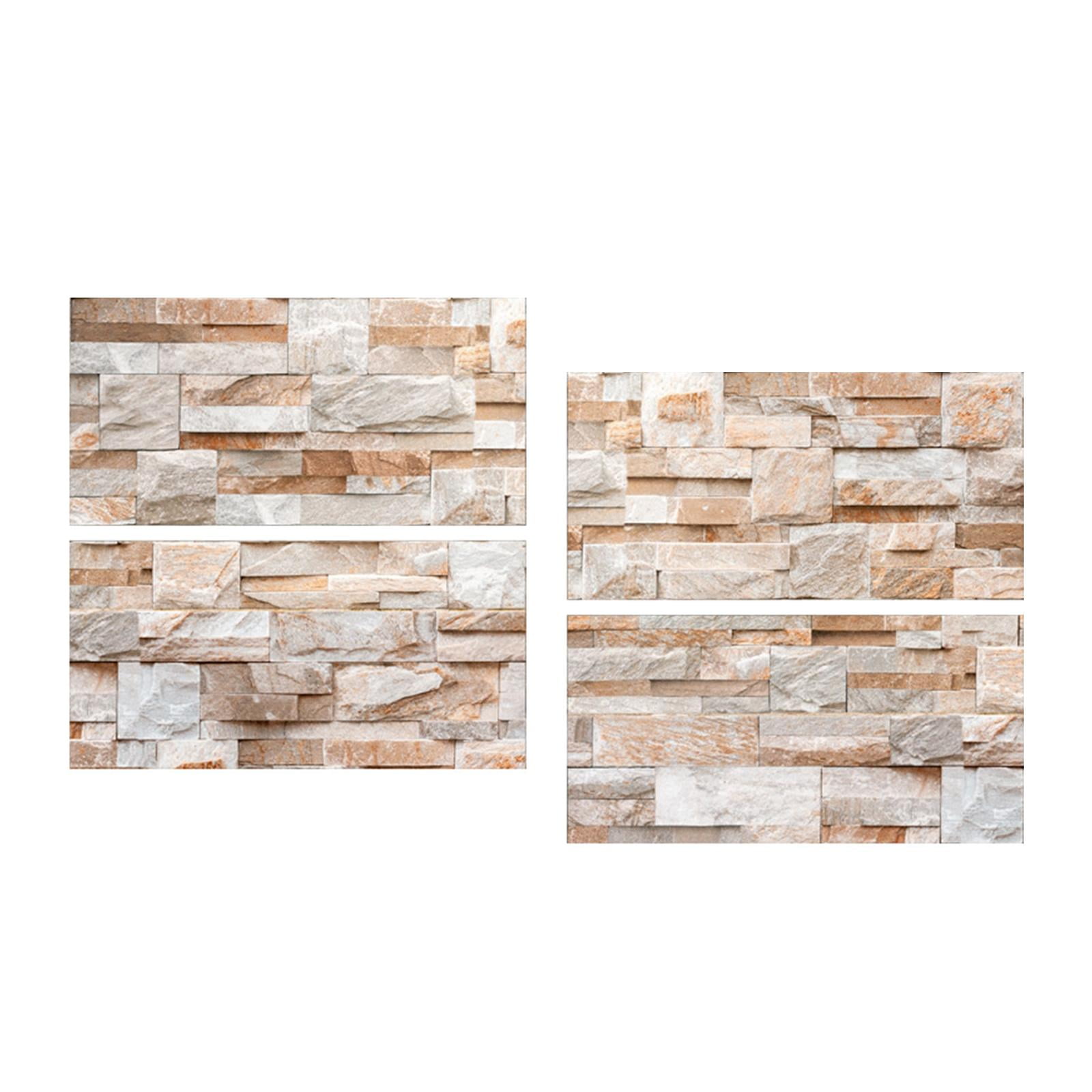 Bothyi - 4x Paneles De Pared De Papel Tapiz De Ladrillo 3d Calcomanías Impermeables Pegatinas De Pared De Ladrillo De Imitación