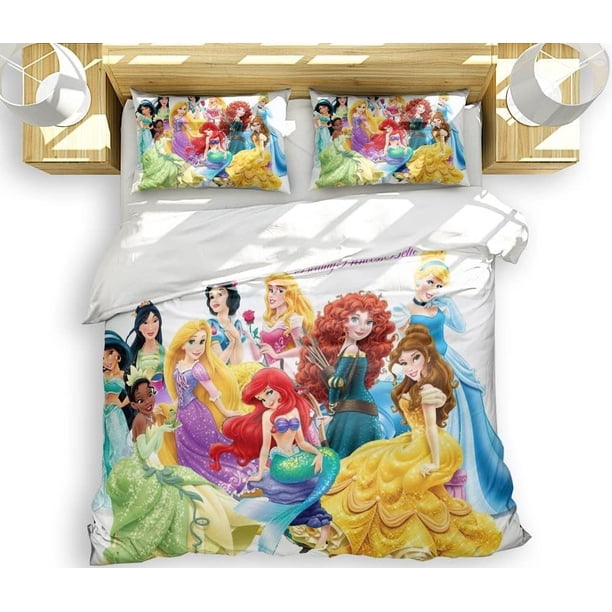 Princess Series Cartoon Duvet Cover Anime Soft Bedding Set 3D Print Comforter Cover Set