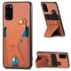 thumbnail image 1 of Funda Resistente para Samsung Galaxy S20 con Tarjetero y Soporte, Diseño Magnético Marrón, 1 of 5