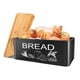 thumbnail image 1 of Caja De Pan De Metal Negro De Gran Capacidad, Que Mide 12,99 Pulgadas X 7,08 Pulgadas X 4,72 Pulgadas, Con Una Tapa De Rebanada De Bambú, Adecuada Para Almacenamiento Y Organización En La Cocina., 1 of 7