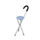 thumbnail image 1 of Asiento De Bastón Plegable Mango Cómodo Silla De Muletas Antideslizante De 34 Pulgadas De Alto Redondo Gris, 1 of 5
