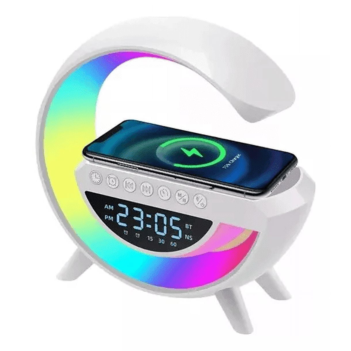 Leonimport - Lámpara De Mesa Altavoz Bluetooth Inteligente Reloj Digital