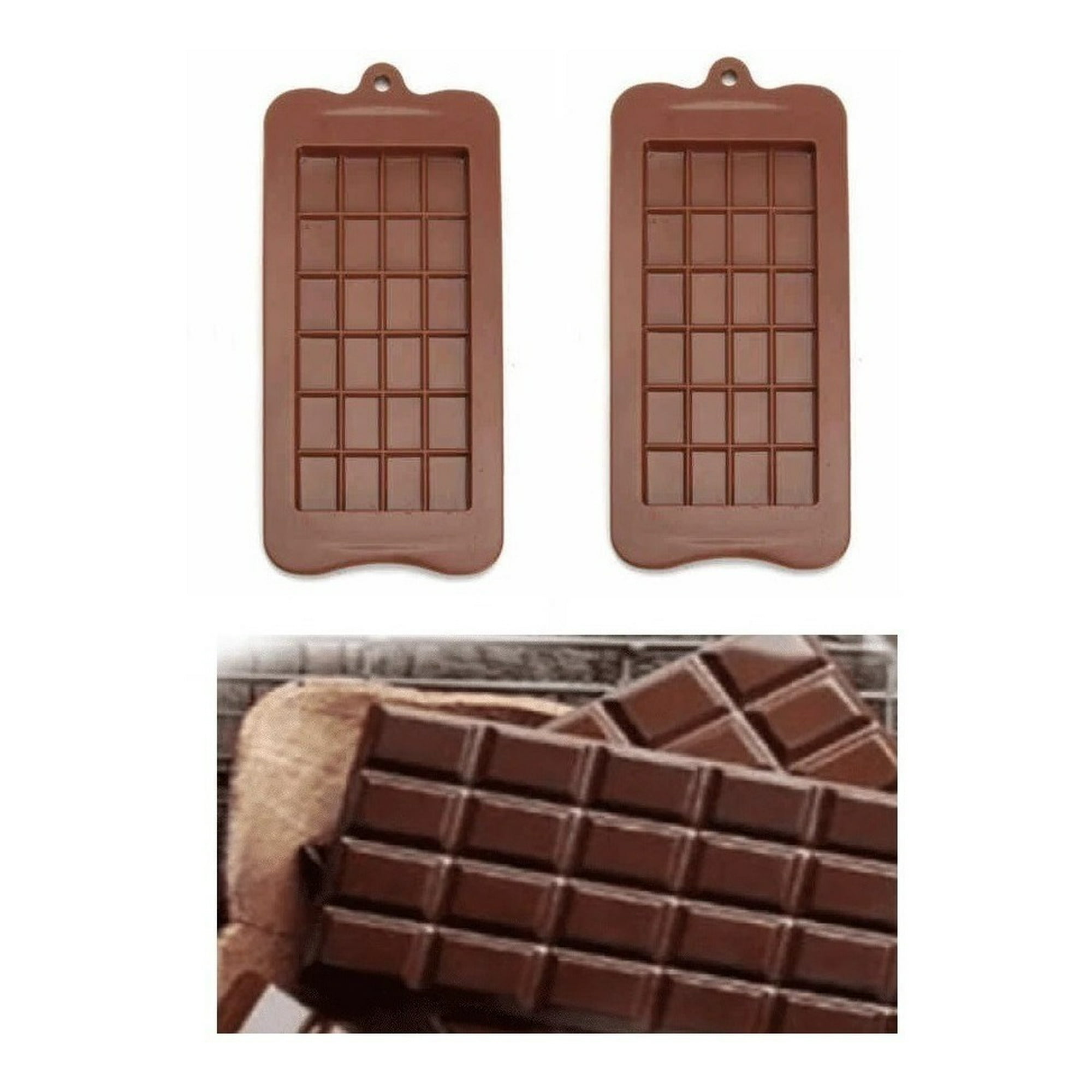 Genérico - Pack 2 Moldes De Chocolate Molde Barra De Chocolate Silicona