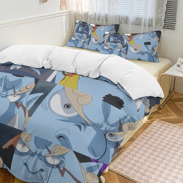 Jinbe Bed Duvet Cover Funny Anime Cartoon Bedding Sets Lightweight 3 Piece Comforter Sets