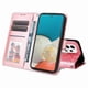 thumbnail image 5 of Funda tipo cartera FOXDOCK para Samsung Galaxy A73 5G , diseño girasol en relieve, cuero PU, cierre magnético, soporte y tarjetero, 5 of 5