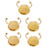 Bothyi - Base De Anillos De Acero Inoxidable, 5 Uds., Suministros Para Fabricación De Joyas, Bandeja Redonda, Bricolaje, Oro, 8Mm