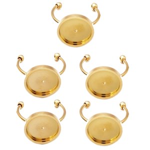 Bothyi - Base De Anillos De Acero Inoxidable, 5 Uds., Suministros Para Fabricación De Joyas, Bandeja Redonda, Bricolaje, Oro, 8Mm